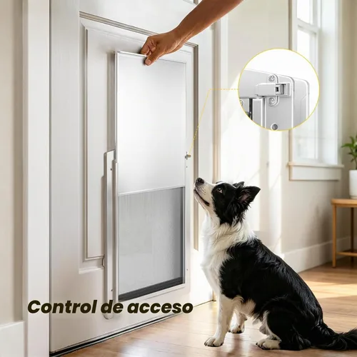 Vista 5 de Puerta de perro grande para puerta, puerta de perro de metal con Clásico