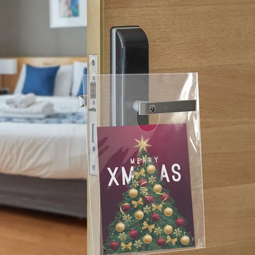 Vista 6 de Henoyso 1000 bolsas para colgar puertas, de plástico transparente, bolsas para colgar pomos de puerta, impermeables, paquetes de periódicos