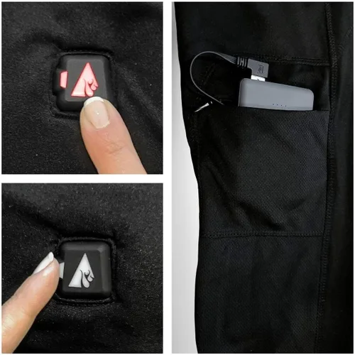 Vista 5 de ActionHeat Camisa térmica de capa base para mujer con calefacción eléctrica con 3 paneles de calor para campamento esquí caza