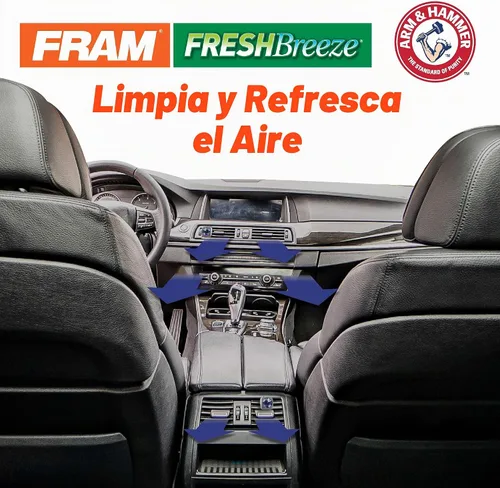Vista 3 de Filtro de aire de cabina FRAM Fresh Breeze con carbón activado y bicarbonato de sodio Arm & Hammer, CF8813A para vehículos Honda