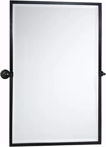 Vista 13 de Espejo rectangular de baño con marco de metal dorado cepillado, espejos de tocador biselados inclinables para pared, total 23.9 x 24 pulgadas
