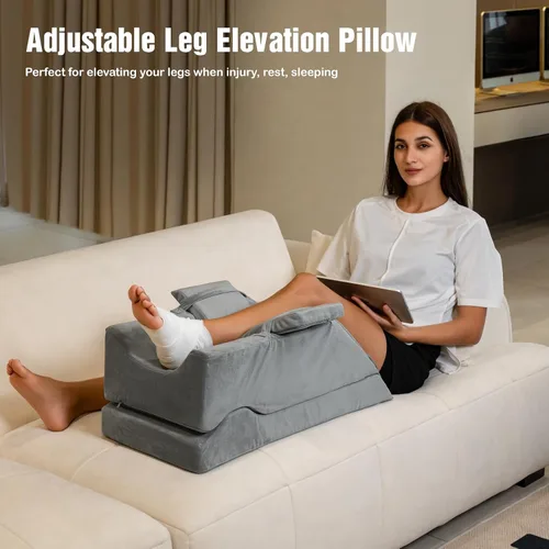 Vista 7 de LightEase Almohada ajustable para piernas, almohadas de elevación de piernas para después de la cirugía, soporte de espuma viscoelástica