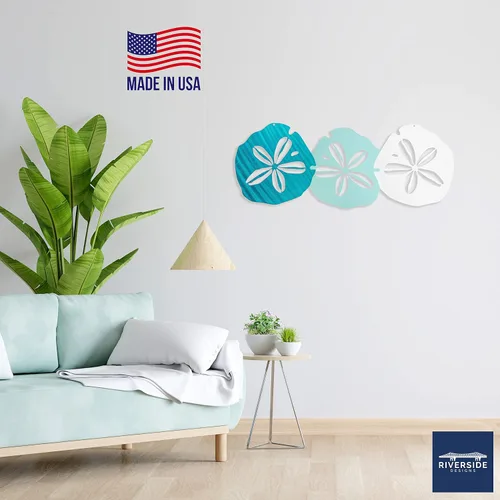 Vista 6 de Riverside Designs - Arte de decoración de pared de acero, con diseño de dólar de arena