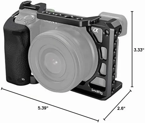 Vista 9 de SmallRig Jaula con mango de silicona y zapata fría para Sony a6100, a6300, a6400-3164 Jaula protectora con cómodo mango de silicona, soporte