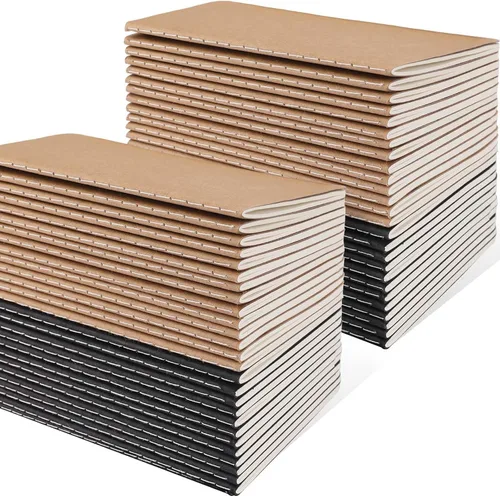 Vista 10 de Oucaru Cuaderno de Bolsillo de 24 Piezas, 3.5" x 5.5", 2 Colores, Cuaderno Rayado de 52 Páginas Mini Cuaderno Diario, Pequeño Cuaderno Memo Bloc