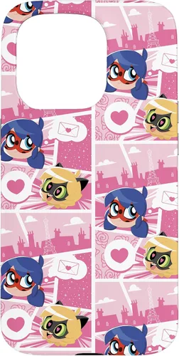 Vista 14 de Miraculous Ladybug Chibi Collection Mensaje para Cat Noir Funda para iPhone 17