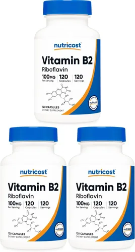 Vista 8 de Nutricost Vitamina B2 (Riboflavina) 100mg, 120 Cápsulas - Sin Gluten y Sin OGM