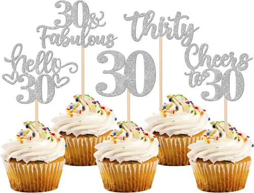 Vista 61 de 30 piezas de adornos para cupcakes de 12 cumpleaños feliz, brillantes doce, hola 12, felicitaciones a 12 años, adornos para cupcakes, 12