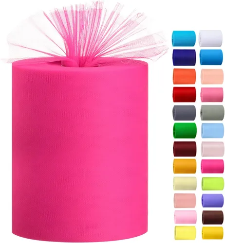 Vista 24 de Rollos de tul de 6 pulgadas por 100 yardas (300 pies) de tela de carrete de tul para bricolaje, faldas tutú, bodas, baby shower, manualidades