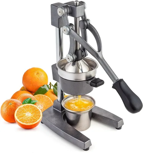 Vista 8 de Exprimidor manual de hierro fundido, exprimidor comercial de limón, exprimidor de cítricos profesional, ideal para extraer jugo de limones, naranjas