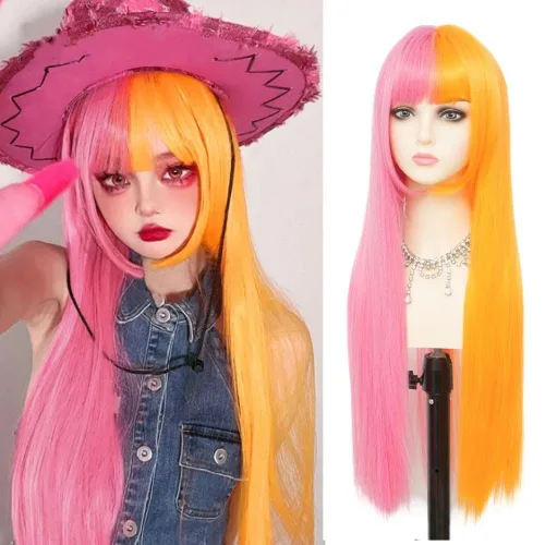 Vista 11 de Pelucas largas rizadas y onduladas de Dai Cloud, con cabello negro y reflejos blancos, de pelo sintético, resistente al calor, para mujer, para uso
