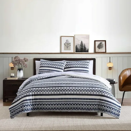 Vista 13 de Eddie Bauer - Juego de edredón Queen, ropa de cama reversible a cuadros, elegante y cálida decoración del hogar (gris normandía, Queen)