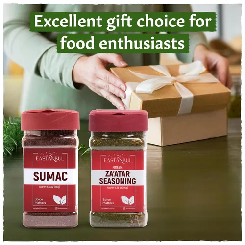 Vista 8 de Set de Sumac y Zaatar, Especia de Sumac 184g + Especia de Zaatar 184g, Pack Doble, Duo Esencial, Especia Za'atar para Panes, Ensaladas, Carnes