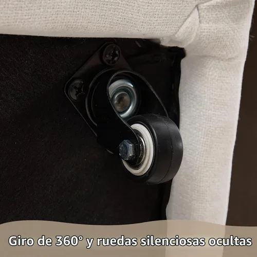 Vista 3 de Silla de comedor giratoria con ruedas, silla de comedor
