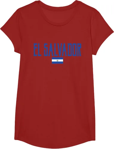 Vista 39 de Camiseta de texto azul con bandera de El Salvador, Negro, S