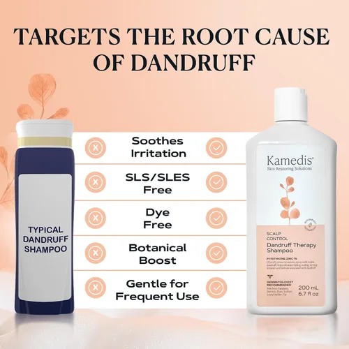 Vista 8 de Kamedis Champú anticaspa para cuero cabelludo sensible y dermatitis seborreica, libre de crueldad, sin parabenos, 6.7 oz
