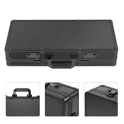 Vista 8 de TFCFL Estuche de peluquero profesional, kit de herramientas de peluquería negra, caja de herramientas portátil para estilista de viajes con Negro MM