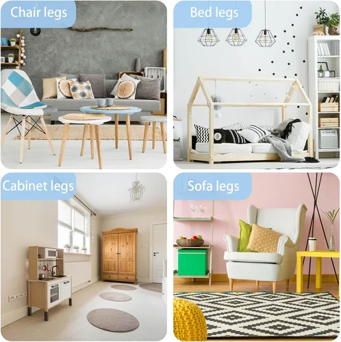 Vista 5 de Queekay 8 protectores de alfombras, copas con púas para patas de muebles