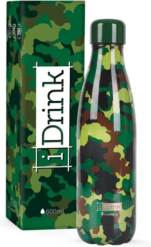 Vista 12 de IDRINK® Botella térmica revolucionaria, 2 paredes, botella de acero inoxidable, 16.9 fl oz UNICORN