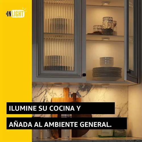 Vista 5 de GETINLIGHT Kit de luz LED de disco de 2.5 pulgadas, paquete de 3, enchufable, 3000K, bronce