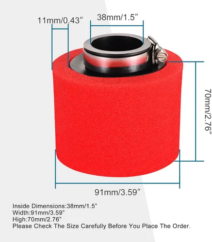 Vista 2 de GOOFIT Filtro de aire limpiador de 1.496 pulgadas de alto rendimiento de esponja de repuesto para XR50 CRF50 XR CRF 50 4 tiempos 50cc 70cc 90cc