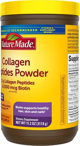 Vista 9 de Nature Made - Péptidos de colágeno en polvo tipo 1 y 3, polvo de colágeno para el apoyo de las articulaciones sin sabor, sin azúcar, apto para keto