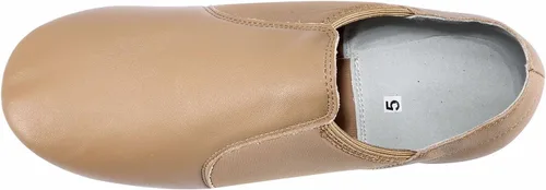 Vista 6 de Dynadans Zapato de jazz sin cordones superior de cuero para mujer, Negro