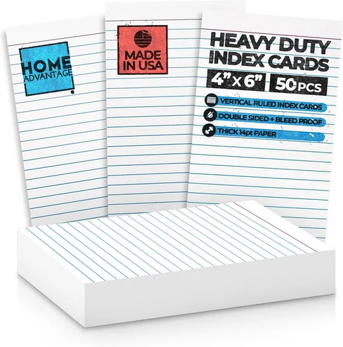 Vista 10 de Home Advantage Mini tarjetas de índice blancas con rayas verticales, tarjetas de notas (3 x 5)