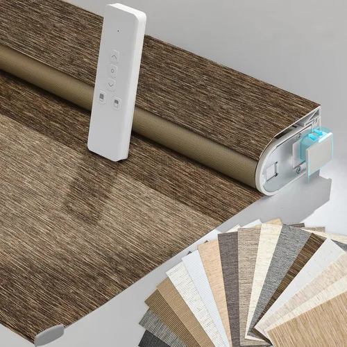 Vista 10 de Persianas motorizadas inteligentes Persilux con control remoto, sin necesidad de perforación, persianas enrollables automáticas para ventanas