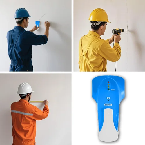 Vista 7 de Escáner de pared con buscador de pernos, sensor detector de madera y metales para pared de 3/4 de pulgada de grosor (Bule)