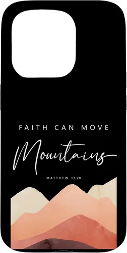 Vista 14 de Faith Can Move Mountains - Matthew 17 20 Inspiring Christian Case for iPhone 17