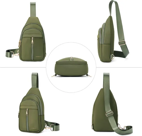 Vista 6 de WESTBRONCO Riñonera pequeña de nailon para mujer, ligera, de gran capacidad