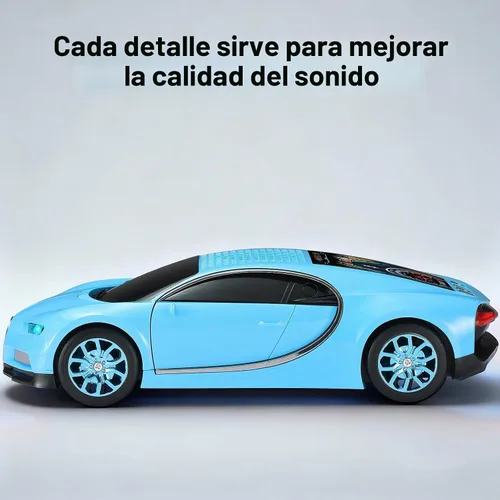 Vista 6 de WSTER Altavoz Bluetooth de lujo modelo de automóvil deportivo con sonido HD, emparejamiento estéreo TWS, pantalla de visualización, micrófono Azul
