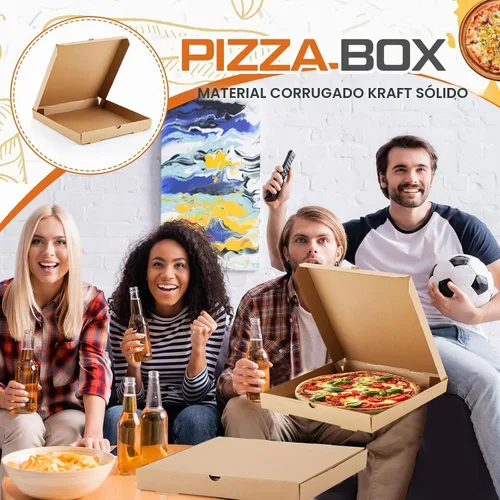Vista 5 de Fullhawl 10 cajas de pizza de 14 x 14 pulgadas, caja de pizza corrugada marrón, resistente a la grasa, cajas de embalaje para tartas caseras