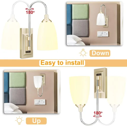 Vista 5 de HONWELL Lámpara de pared inalámbrica LED para interiores, 2 unidades, 2 unidades, control remoto, multicolor, lámpara de pared para iluminación