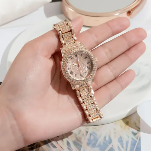 Vista 6 de CdyBox Juego de 3 relojes analógicos de cuarzo con diamantes de imitación para mujer, 3 unidades, Moderno