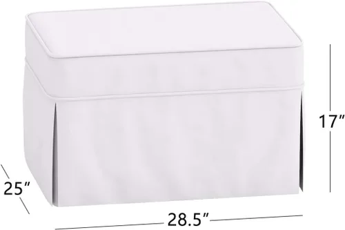 Vista 3 de La funda otomana de algodón de reemplazo. Se adapta a Pottery Barn PB Basic Ottoman. Funda para sofá de algodón denso (gris oscuro básico)