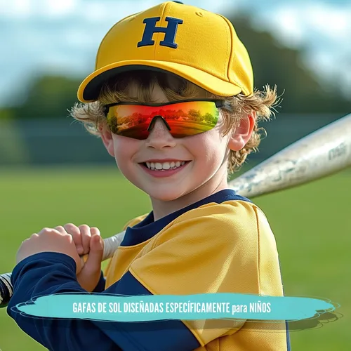 Vista 2 de Kids Sunglasses Youth Baseball Sunglasses for Boys Girls 3-12 Polarized Softball Sports Goggles UV Protection