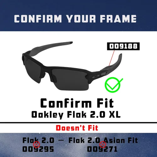 Vista 6 de 2 pares de lentes de repuesto para Oakley Flak 2.0 XL gafas de sol polarizadas