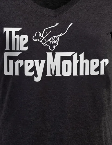 Vista 3 de The Dogmother Divertida camiseta con cuello en V para mujer, con cuello en V (italiano) Greyhound