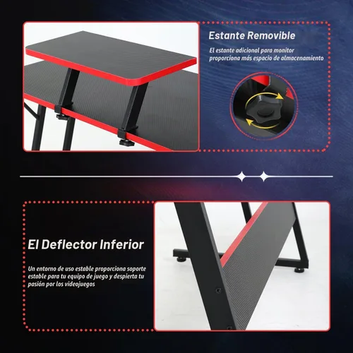 Vista 7 de PayLessHere Escritorio en forma de L, escritorio de esquina para juegos, escritorio de computadora con escritorio grande para estudiar, trabajar