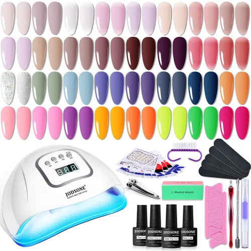 Vista 18 de JODSONE - Juego de 100 esmaltes de uñas de gel (5 ml cada uno) con capa base que no se limpia, capa de base que se borra y capa superior mate