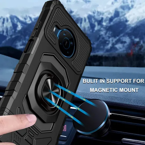 Vista 2 de Ailiber Funda para Nokia X100, Nokia X100 con protector de pantalla de vidrio templado, soporte de anillo para montaje magnético de automóvil, funda