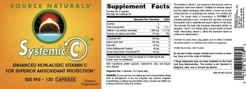 Vista 5 de Source Naturals Systemic C, 500mg - 120 Cápsulas