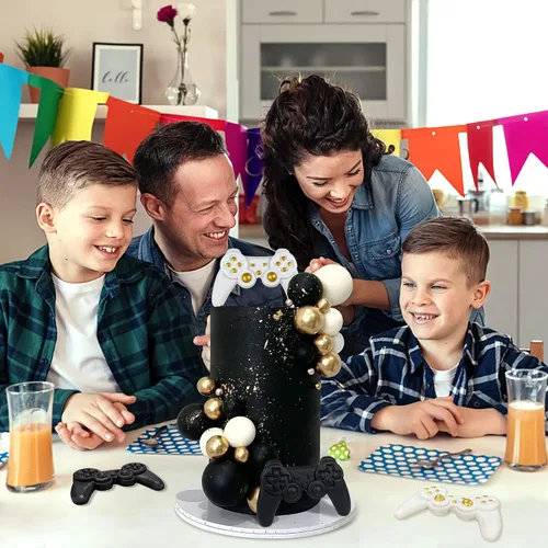 Vista 6 de 28 piezas de temas de videojuegos para decoración de tartas, decoración de pasteles de bolas para decoración de pasteles de fiesta de cumpleaños
