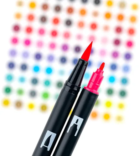 Vista 6 de Tombow 56240 Marcadores artísticos de doble pincel, sorbete Yay, paquete de 6. Marcadores mezclables, con pincel y punta fina