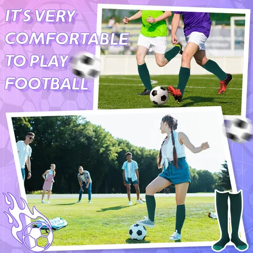 Vista 4 de Toulite Juego de 6 calcetines de fútbol y sóftbol para jóvenes, calcetines deportivos de béisbol, calcetines de tubo unisex para hombres y mujeres