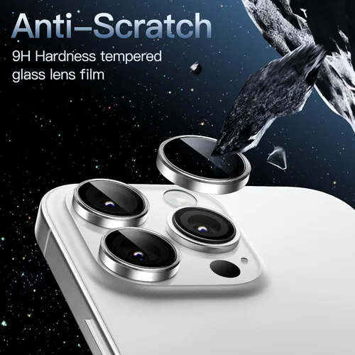 Vista 4 de JETech Protector de lente de cámara para iPhone 16 Pro de 6.3 pulgadas y iPhone 16 Pro Max de 6.9 pulgadas, cubierta de anillo individual de metal