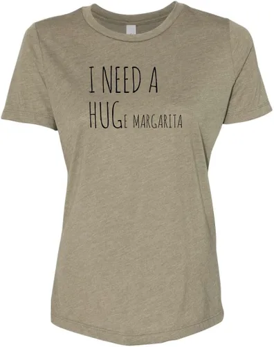 Vista 14 de Cute Women's Screen Printed Crew Neck Tee, Shirts With Sayings, Dusty Blue or Olive