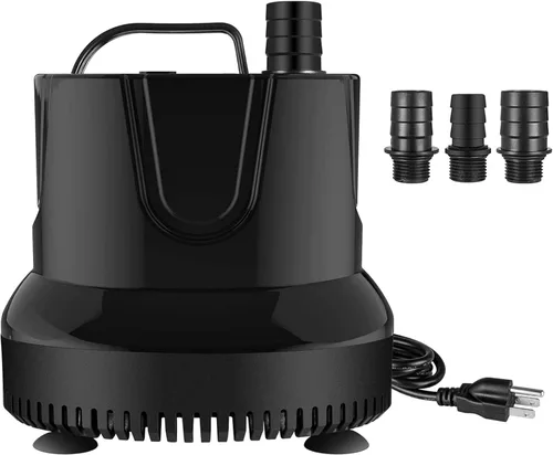 Vista 9 de Simple Deluxe 80 GPH Bomba de Agua Sumergible (300L/H, 3.6W), Bomba de Fuente Ultra Silenciosa con 2.6 pies, 2 Boquillas para Acuario, Piscina
